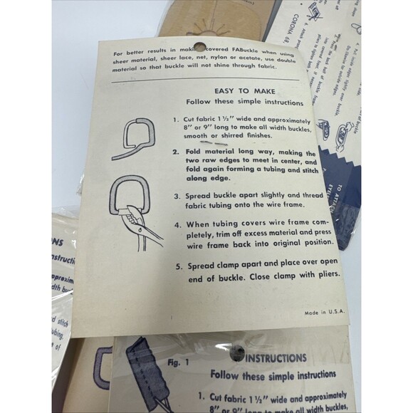 12x Vintage Sewing Lot Buckle Cover Kit E-z Belt Set Contour Metal Wire Harness - Picture 16 of 16